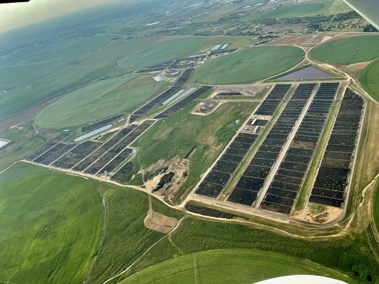 Aerial view of Wilroads Feed Yard during phase one expansion